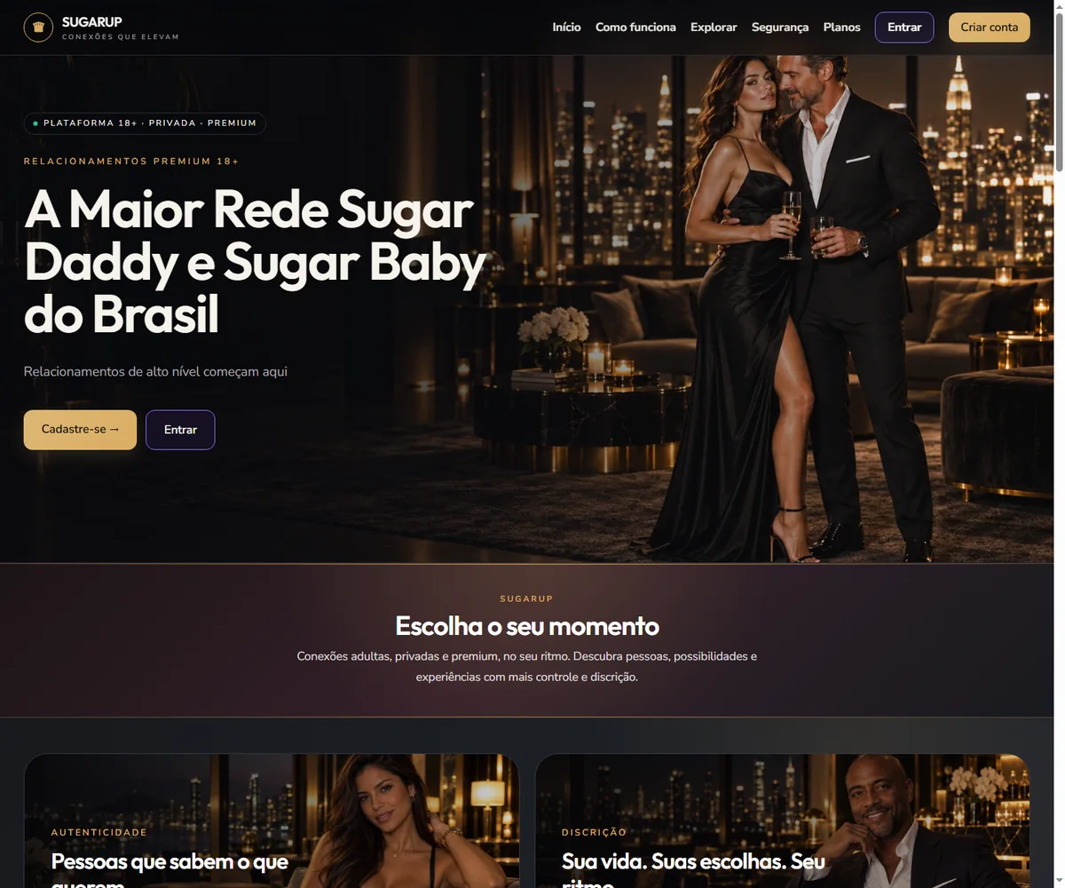 SUGAR-UP homepage in the current demo