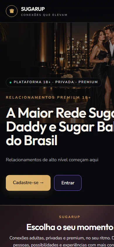 SUGAR-UP mobile homepage in the current demo
