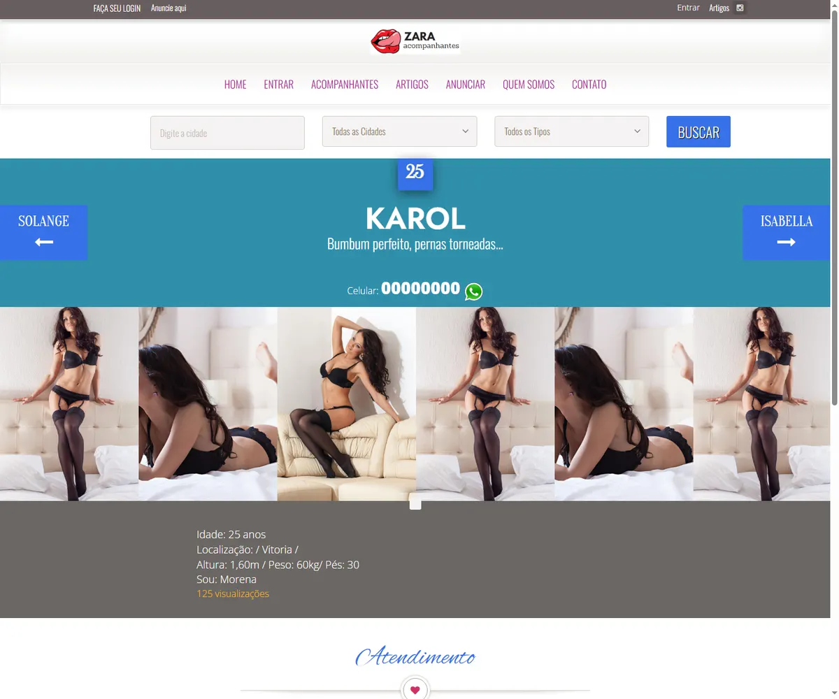 ZARA escort classifieds profile listing demo